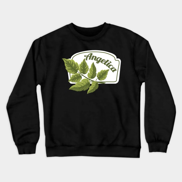 Angelica Spice Label - Angelica Herb Label Crewneck Sweatshirt by Thor